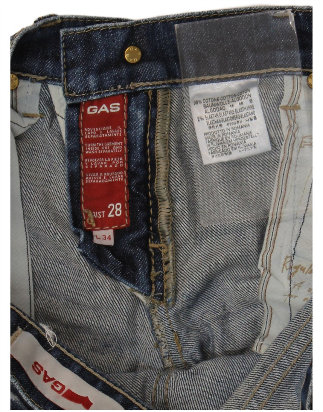 Ženske traperice Gas Bootcut W28 L29 Plavi pamuk