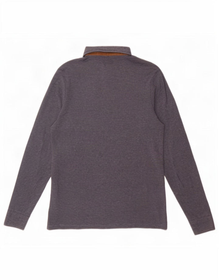 Massimo Dutti muška polo majica dugih rukava srednje tamnoplava
