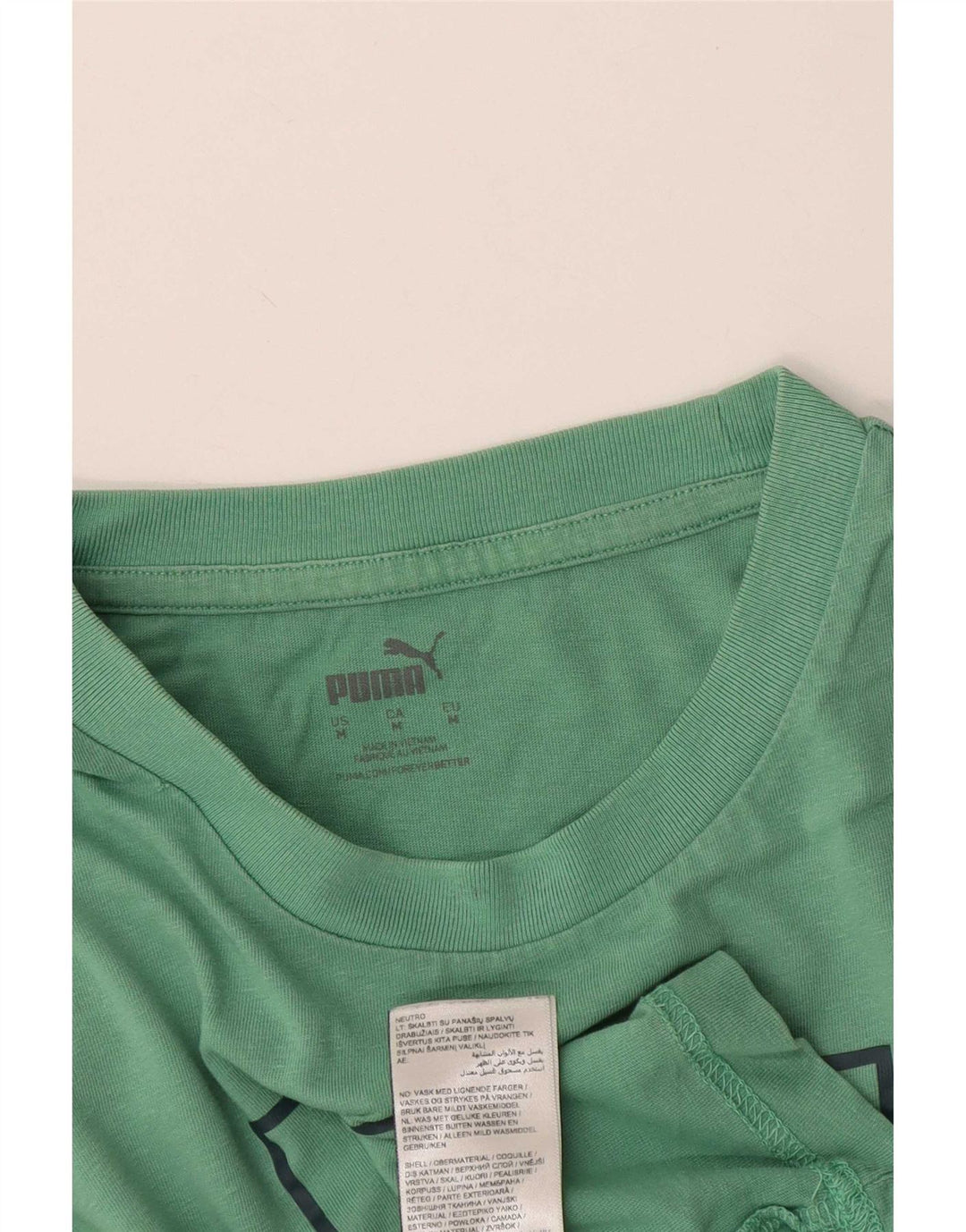 Puma gornji dio srednje tirkizne majice s grafičkim motivima od pamuka
