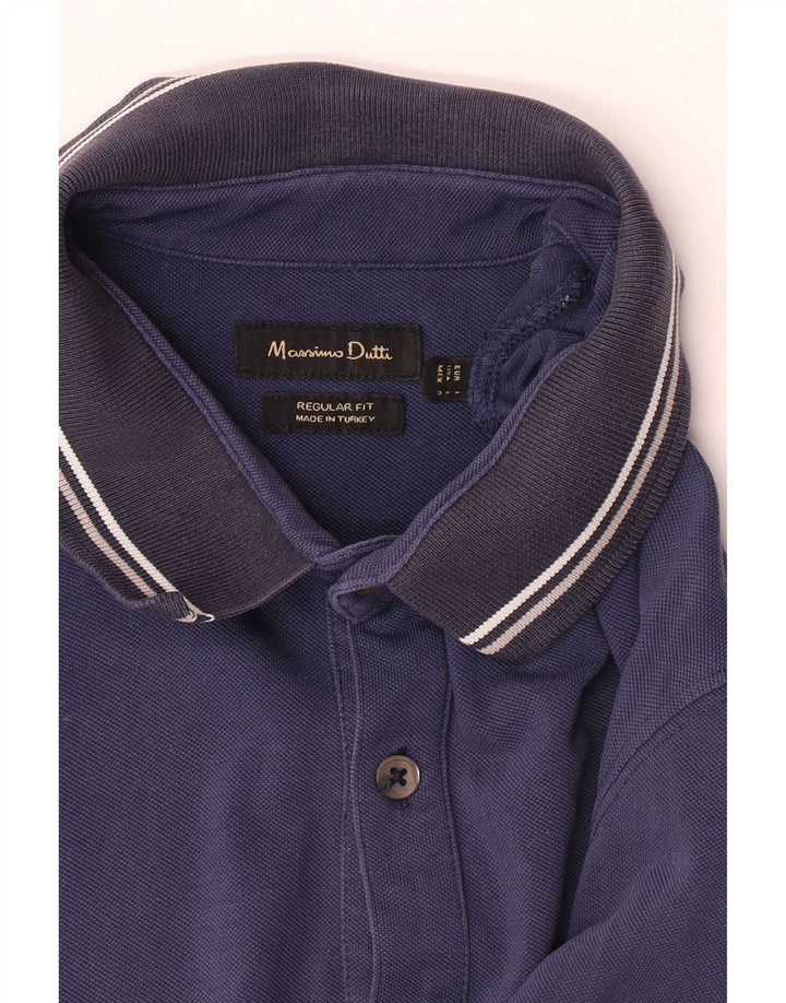 Velika muška polo majica kratkih rukava Massimo Dutti, tamnoplava