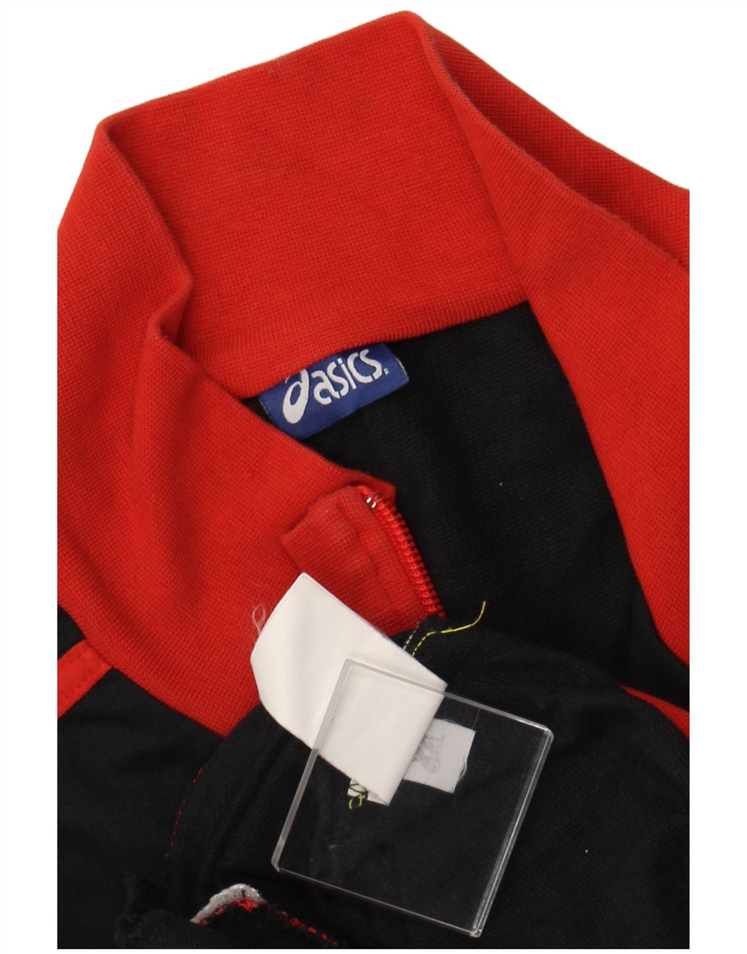 ASICS Mens Graphic Tracksuit Top Jacket 2XL Black Colourblock Cotton