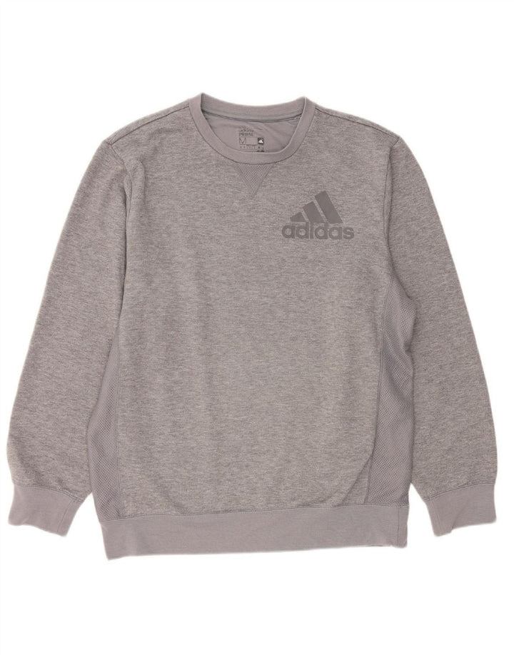 ADIDAS Mens Climalite Sweatshirt Jumper Medium Grey Polyester