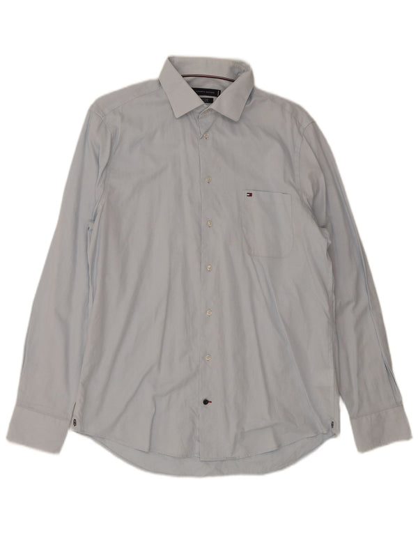 Tommy Hilfiger Mens Regular Fit Shirt Size 42 16 1/2 Large Blue Cotton
