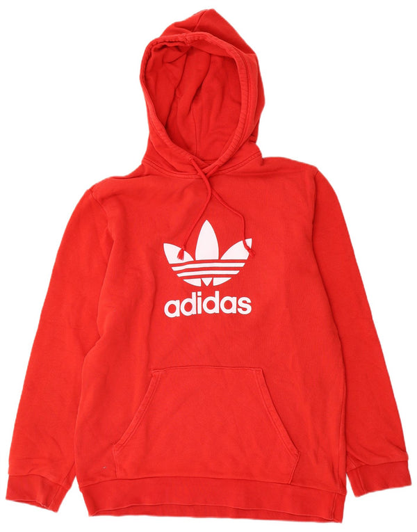 Adidas muška majica s kapuljačom s kapuljačom, srednji crveni pamuk