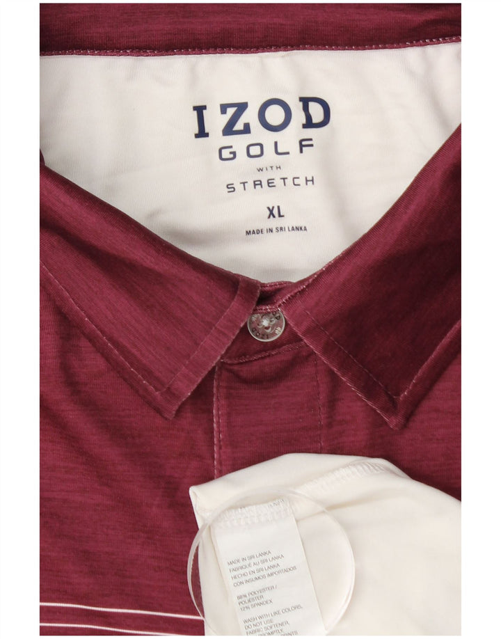 IZOD Mens Polo Shirt XL White Colourblock Polyester