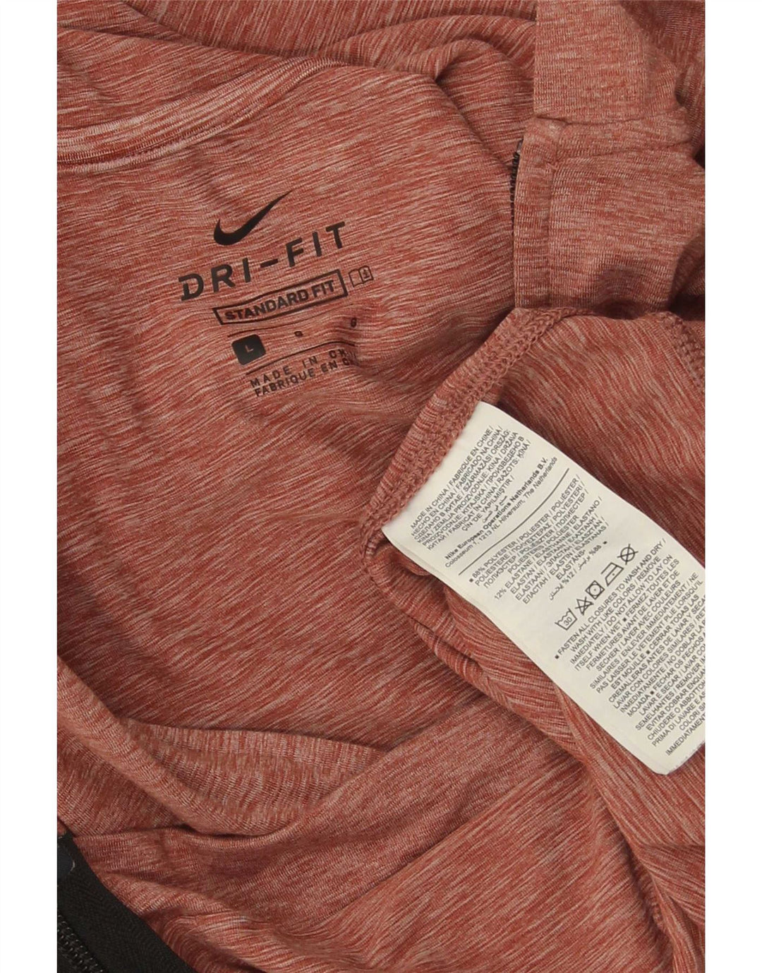 Nike muški Dri Fit standardni pulover s kapuljačom s patentnim zatvaračem, veliki crveni flekasti poliester