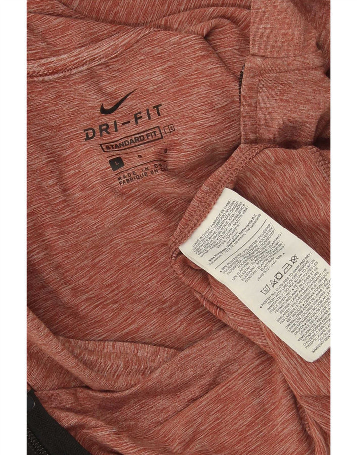 Nike muški Dri Fit standardni pulover s kapuljačom s patentnim zatvaračem, veliki crveni flekasti poliester