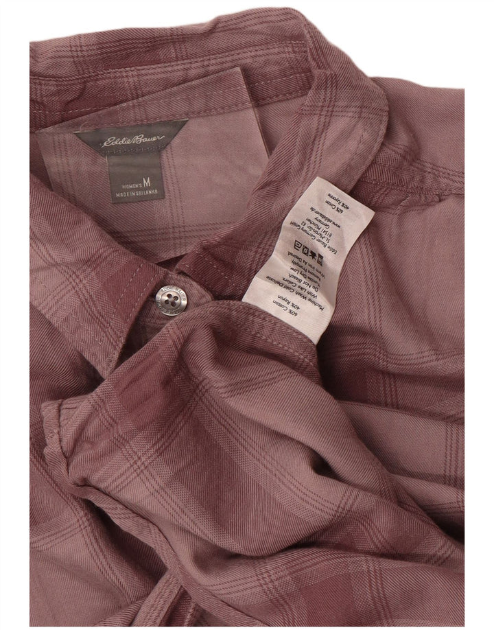 EDDIE BAUER Ženska majica od flanela UK 14 Srednje tamnocrvena karirana