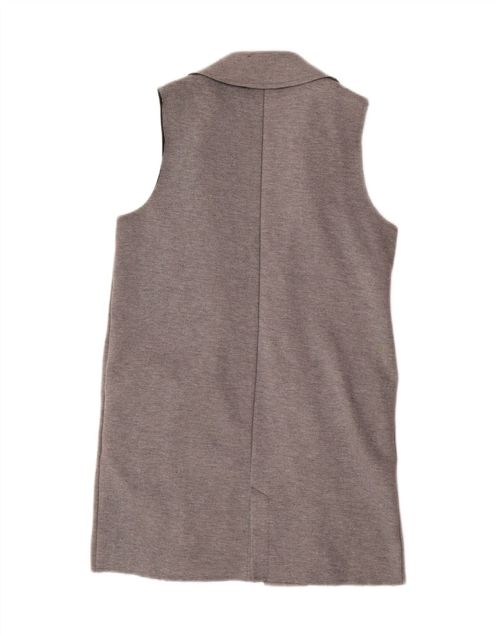 Topshop ženski dugi prsluk UK 8 Mali sivi elastin