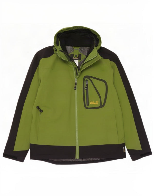 Jack Wolfskin muška kišna jakna s kapuljačom UK 40/42 srednje zelene boje
