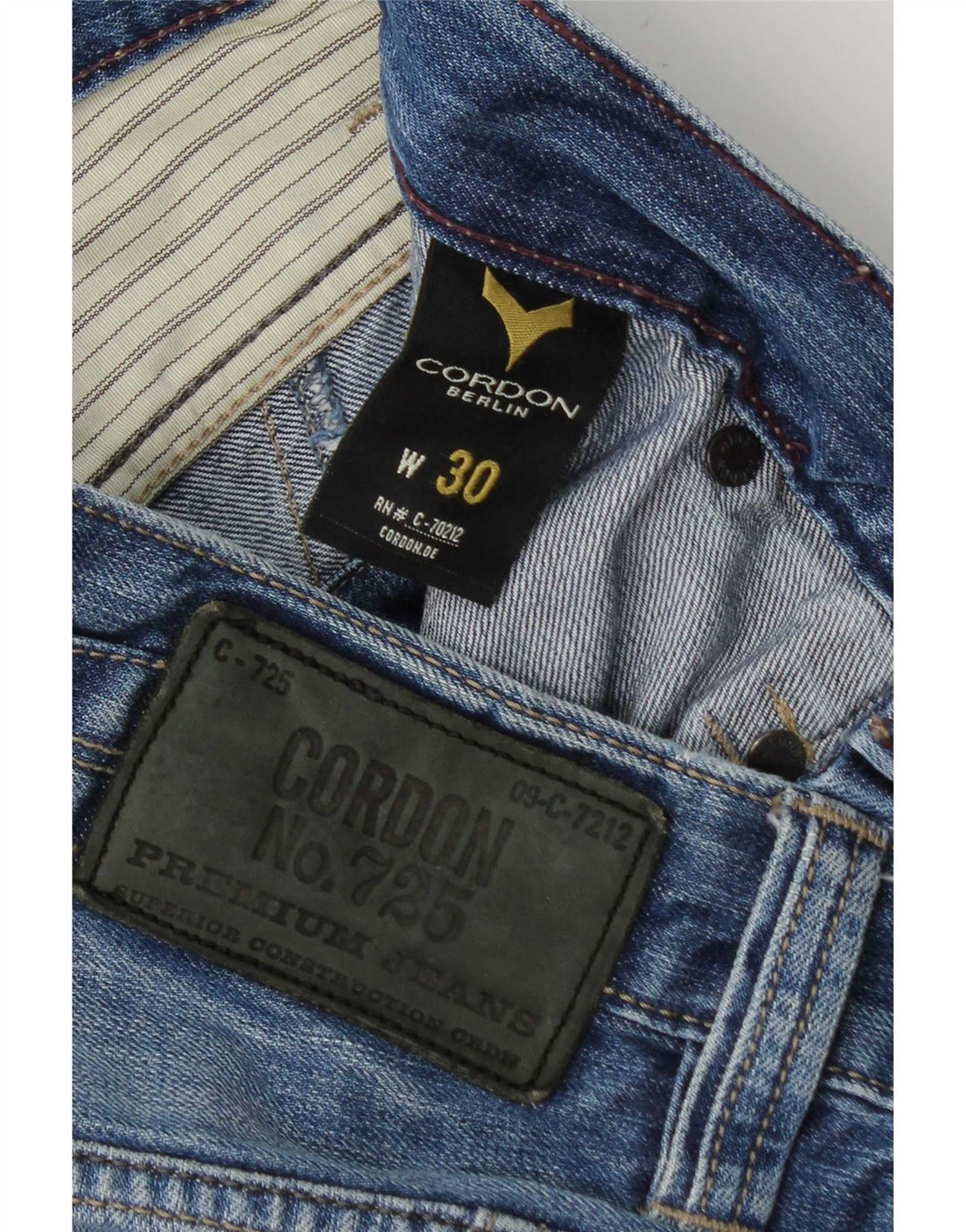 Vintage muške kargo traper hlače W30 srednje plavi pamuk