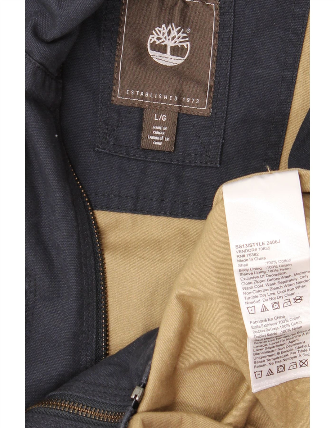 TIMBERLAND muška pomoćna jakna UK 40 Large tamnoplavi pamuk