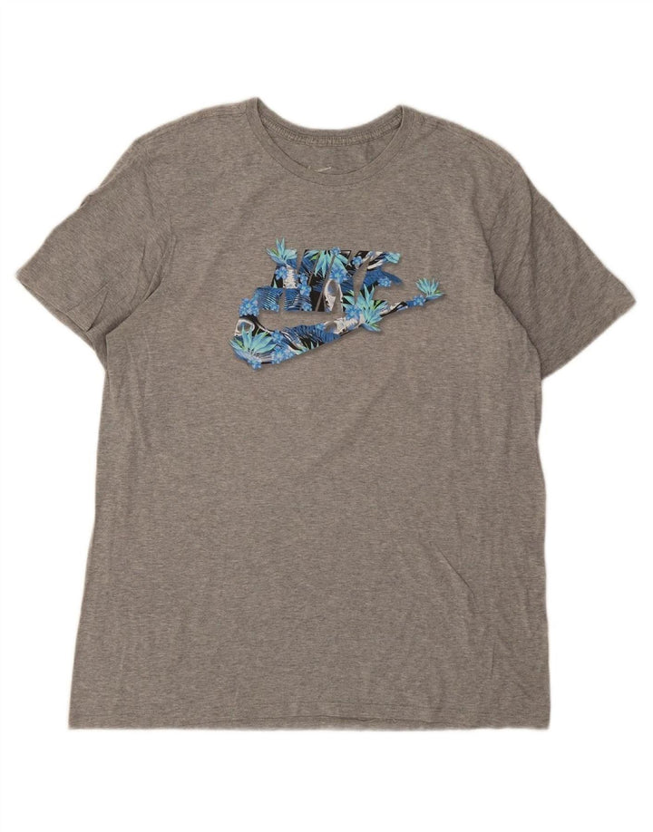 NIKE Mens Athletic Cut Graphic T-Shirt Top Large Grey