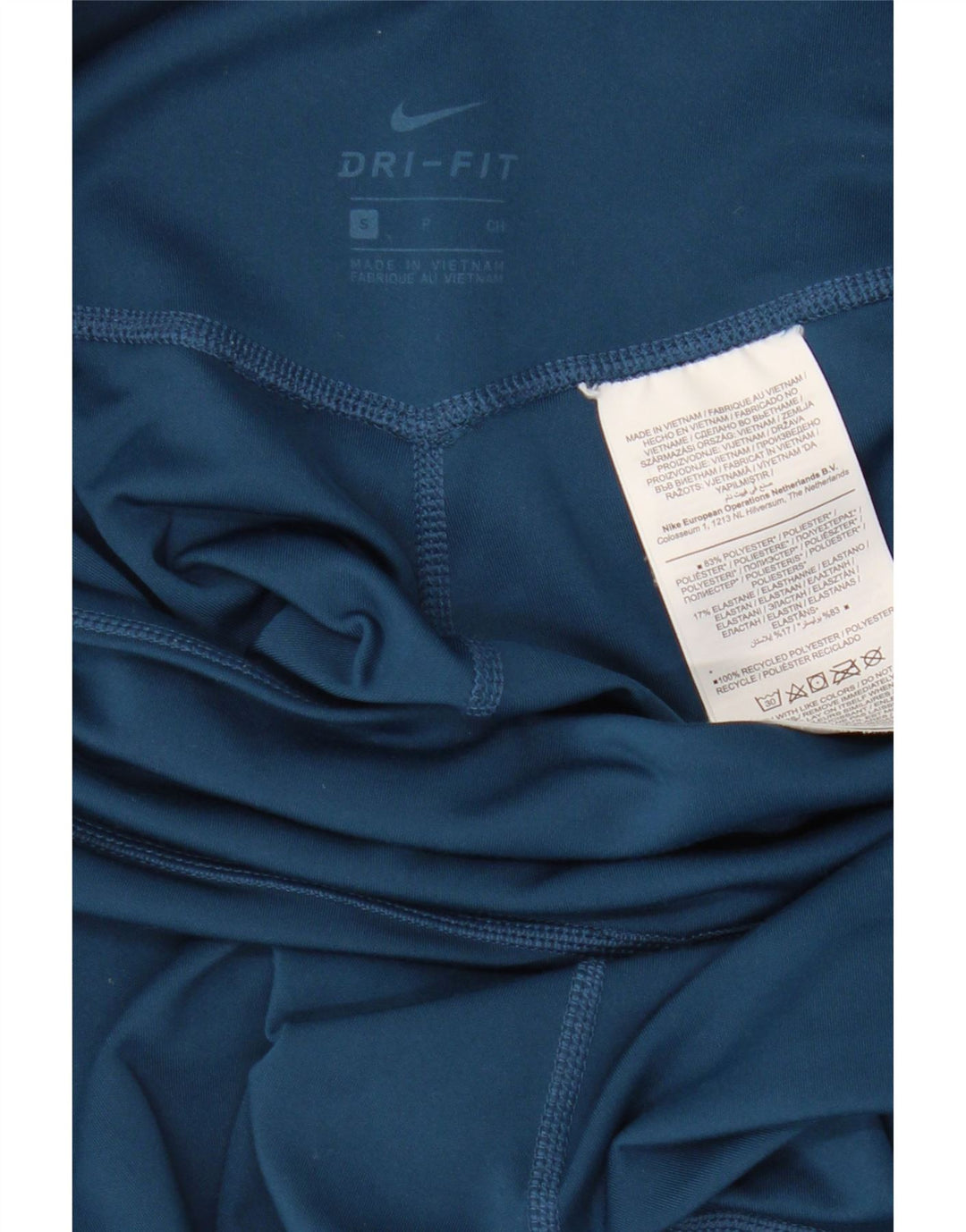 NIKE Ženske Dri Fit Graphic Leggings UK 8 Small Blue Polyester