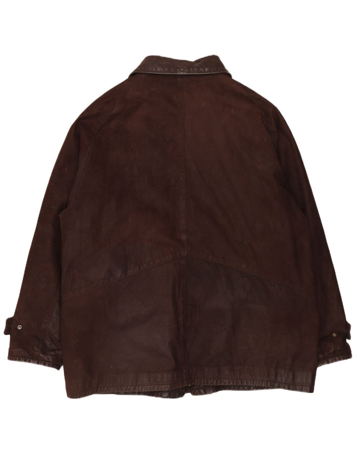 VINTAGE muška kožna jakna UK 42 XL smeđa koža