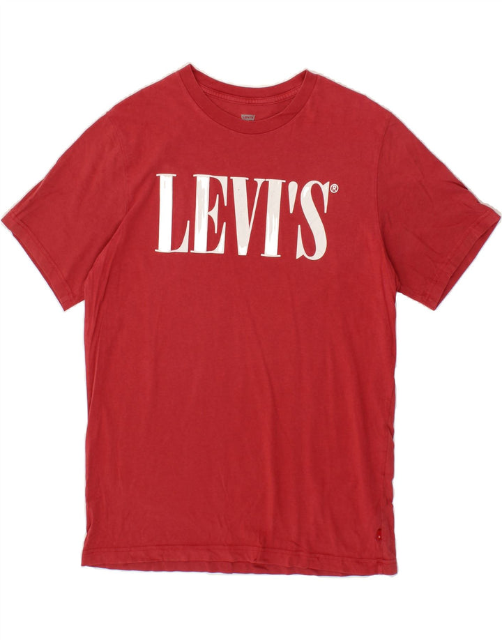 LEVI'S Mens Relaxed Graphic T-Shirt Top Small Red Vintage Levi's and Second-Hand Levi's from Messina Hembry 
