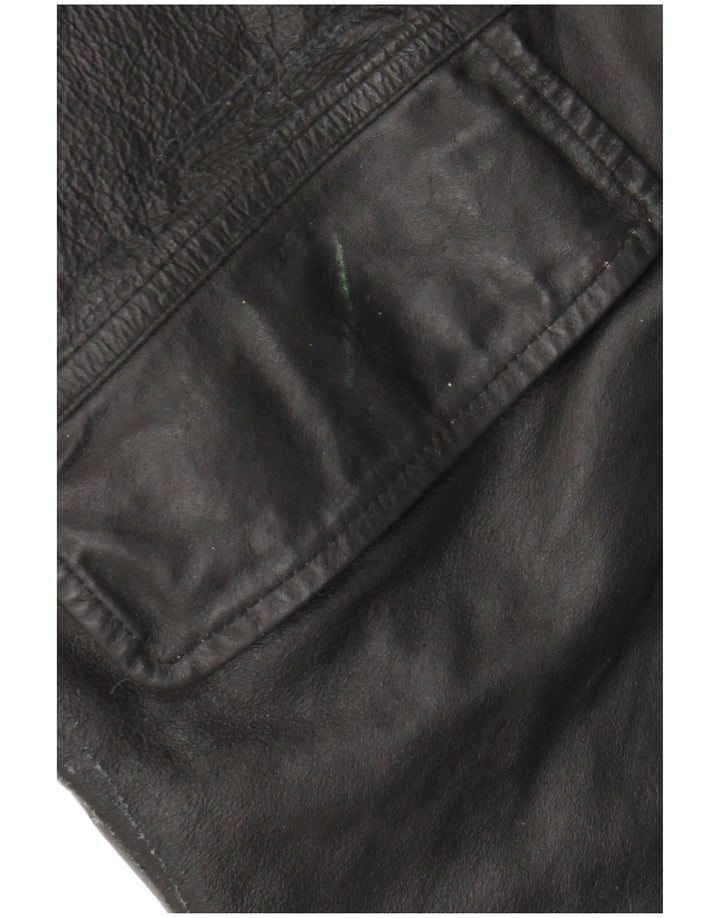 VINTAGE muška kožna jakna IT 54 2XL crna koža