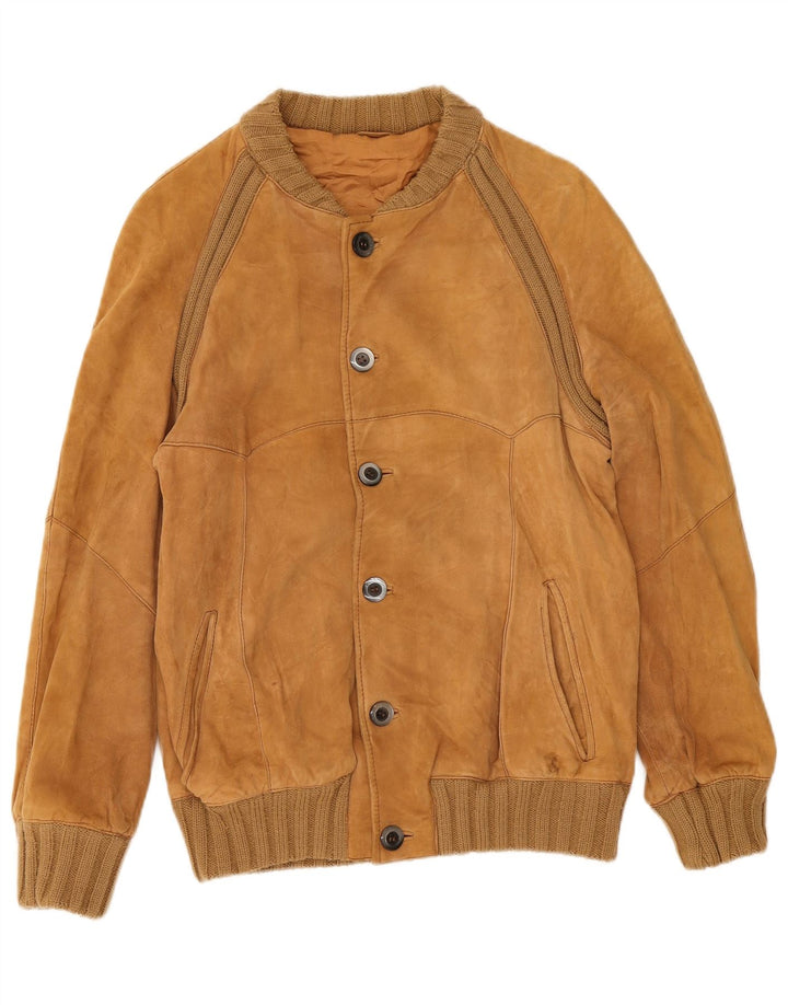 Vintage muška bomber jakna od brušene kože IT 46 Mala bež
