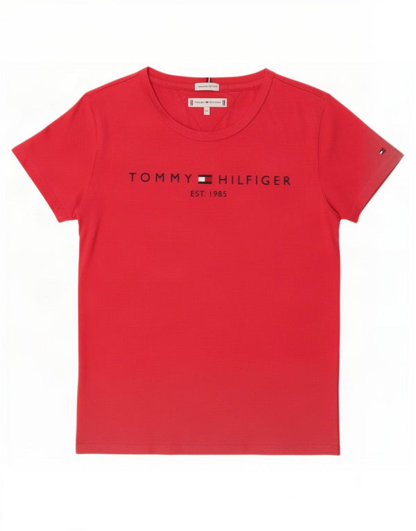 Tommy Hilfiger majica kratkih rukava za djevojčice, 11-12 godina, crveni pamuk