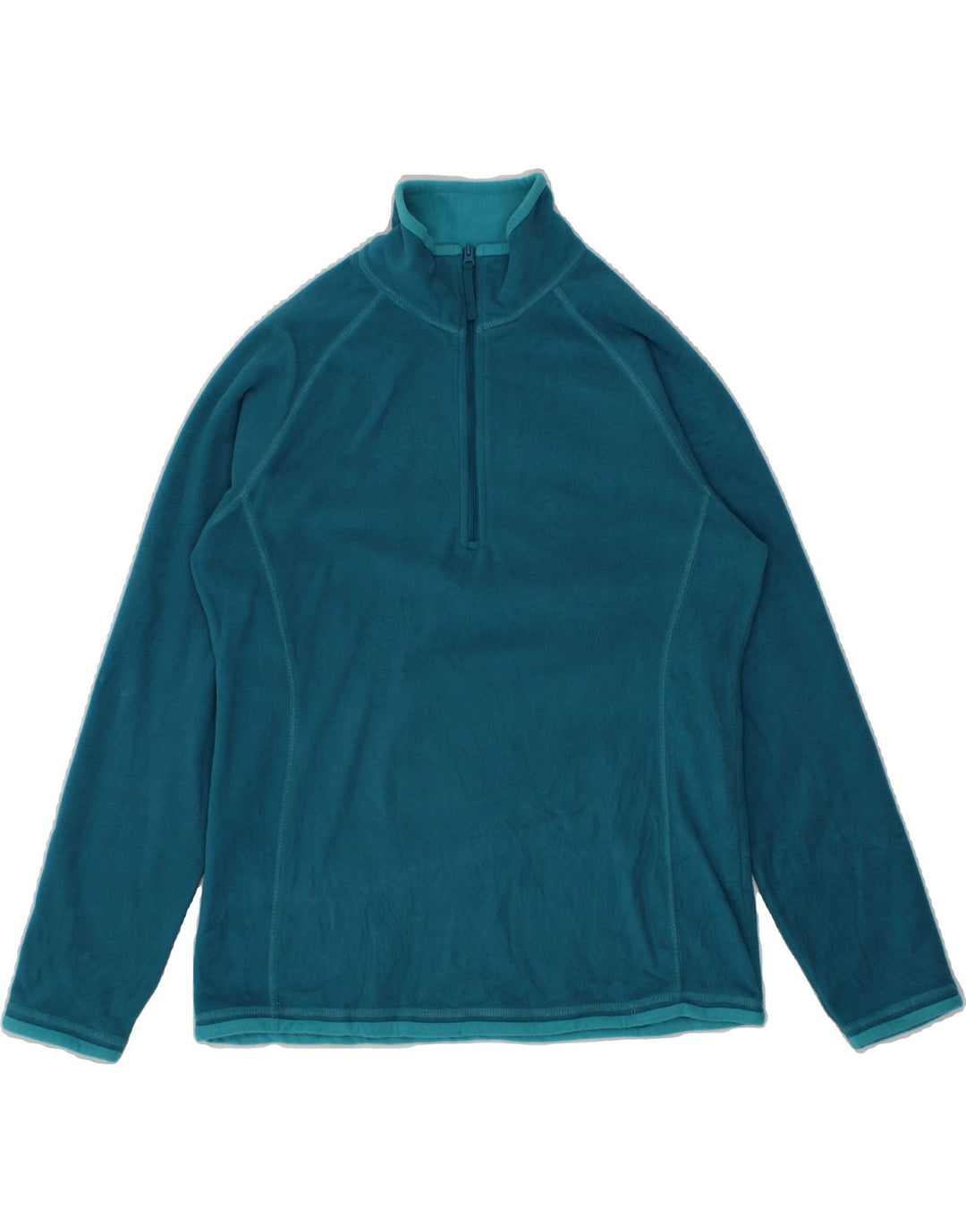 MOUNTAIN WAREHOUSE Womens Zip Neck Fleece Jumper UK 12 Medium Blue Vintage Mountain Warehouse and Second-Hand Mountain Warehouse from Messina Hembry 