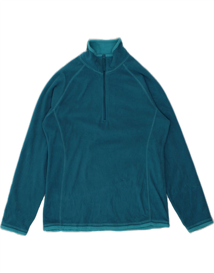 MOUNTAIN WAREHOUSE Womens Zip Neck Fleece Jumper UK 12 Medium Blue Vintage Mountain Warehouse and Second-Hand Mountain Warehouse from Messina Hembry 