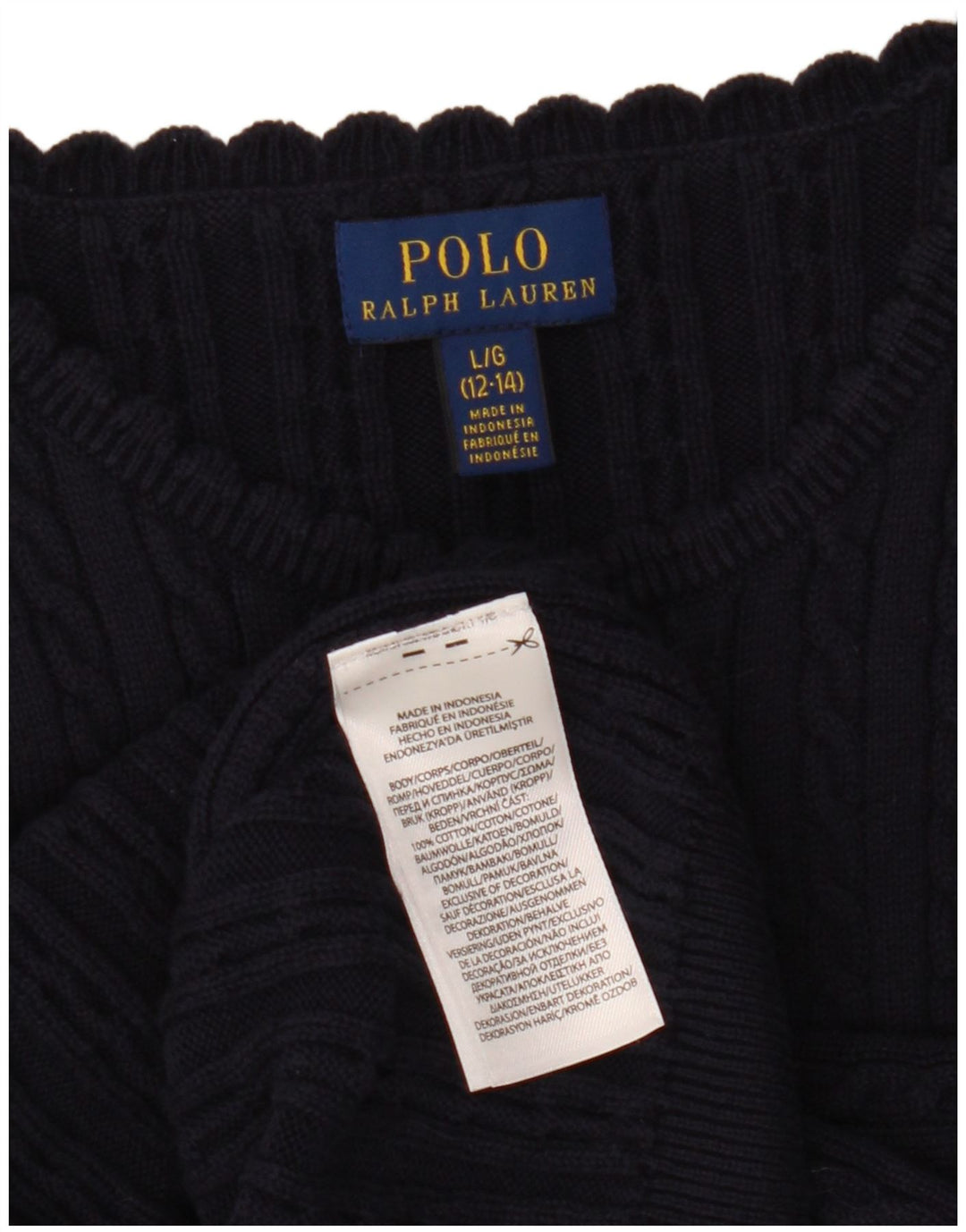 POLO RALPH LAUREN Džemper za djevojčice 12-13 godina veliki tamnoplavi