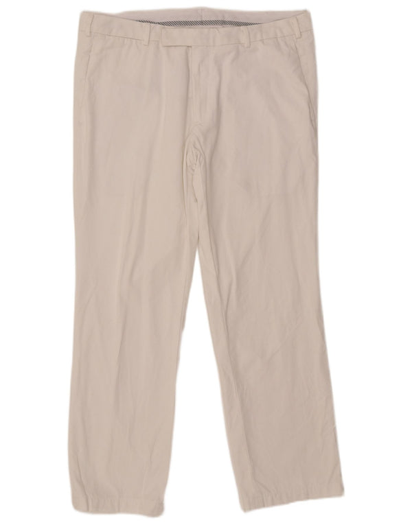 POLO RALPH LAUREN Womens Custom Fit Suit Trousers W36 L34 White Cotton