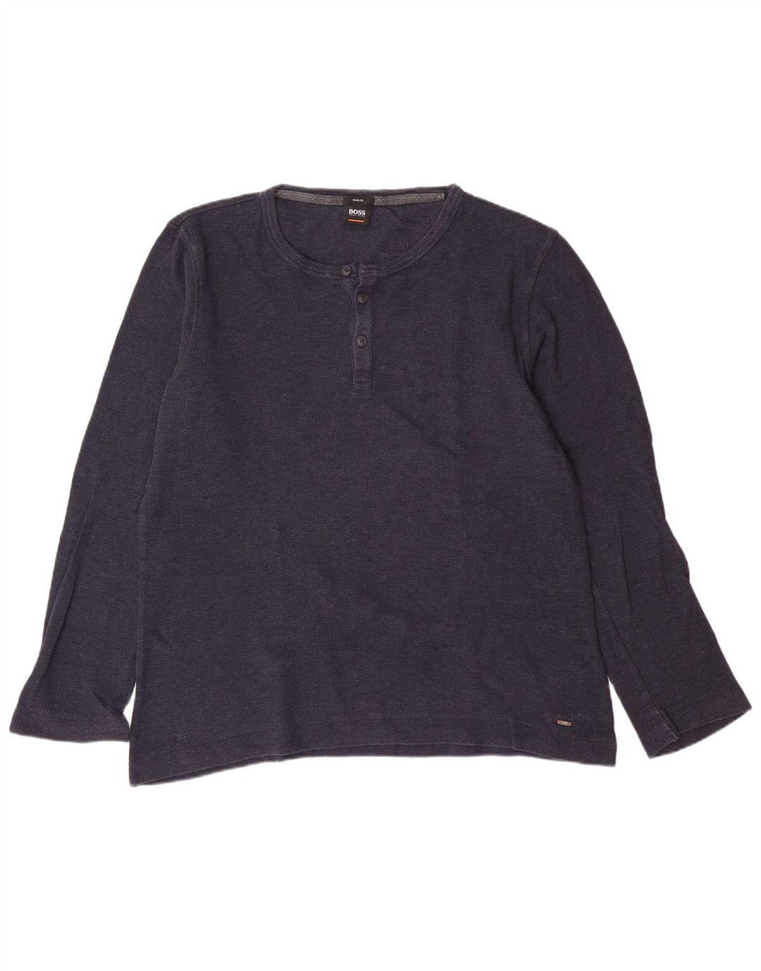 HUGO BOSS Muška uska majica dugih rukava 2XL tamnoplavi pamuk