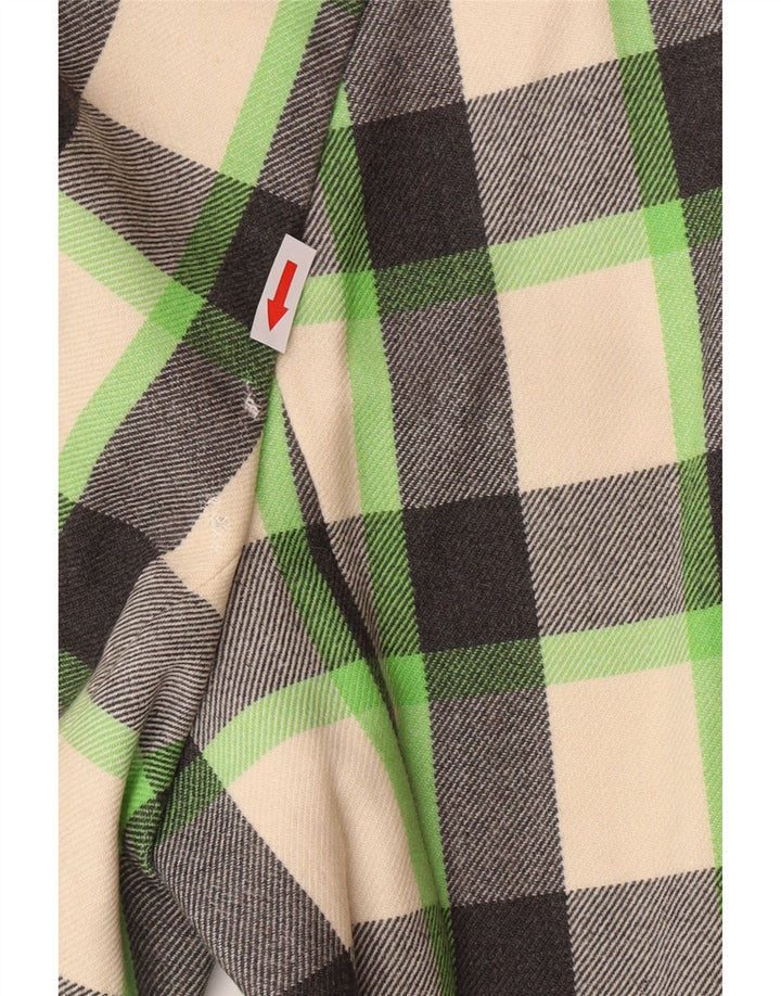 Vintage ženski kaput UK 12 srednje raznobojna karirana nova vuna