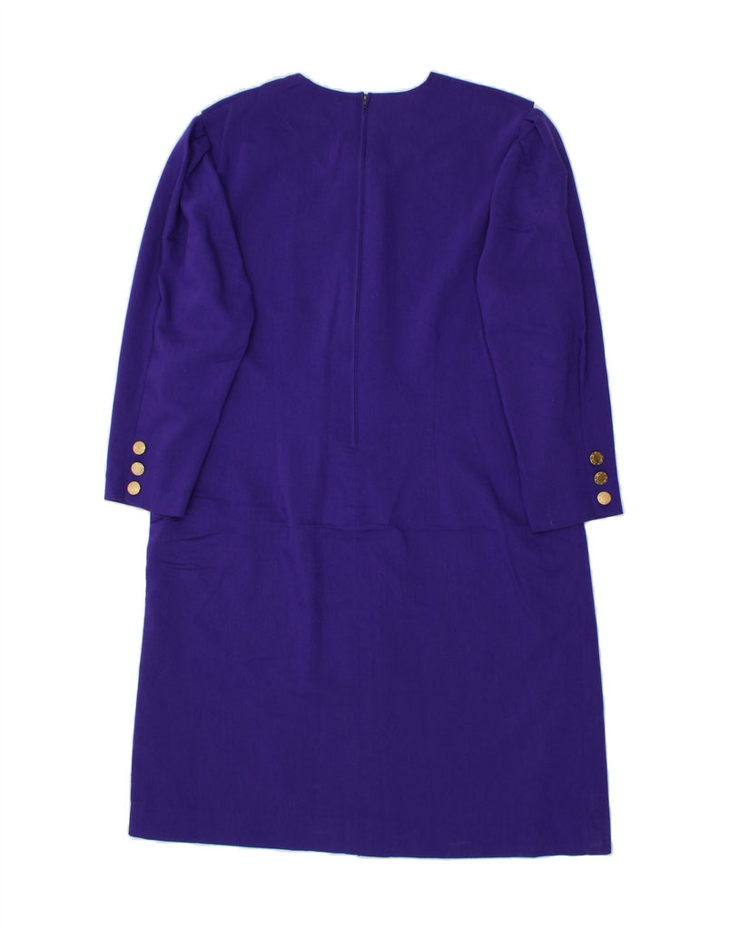 GIVENCHY Womens 3/4 Sleeve Shift Dress EU 46 XL Purple Virgin Wool Vintage Givenchy and Second-Hand Givenchy from Messina Hembry 