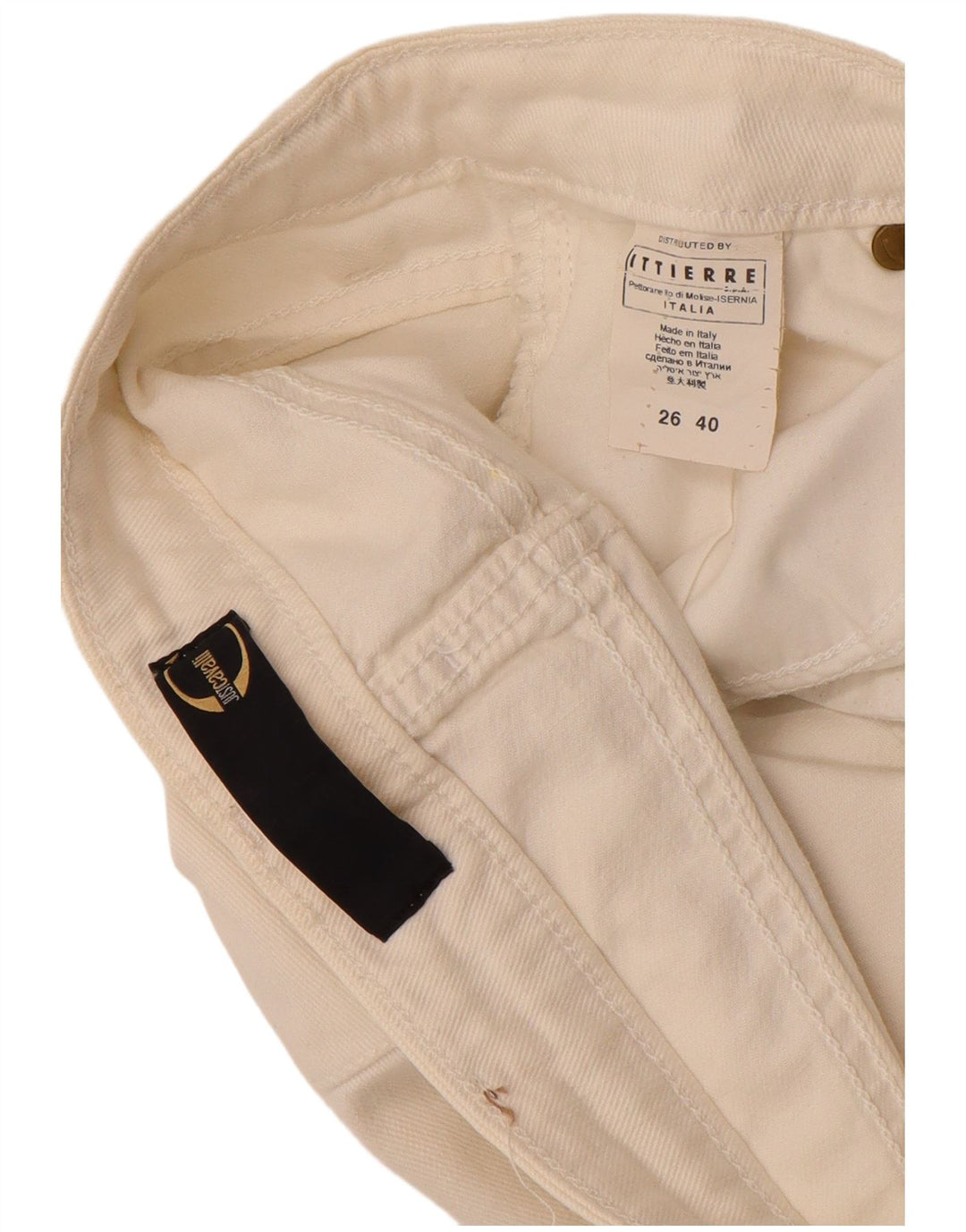 Ženske traperice Just Cavalli Bootcut W26 L30 bijeli pamuk