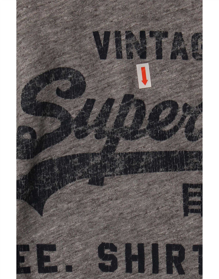 Superdry muška grafička majica s dugim rukavima, srednje sivi flekasti pamuk