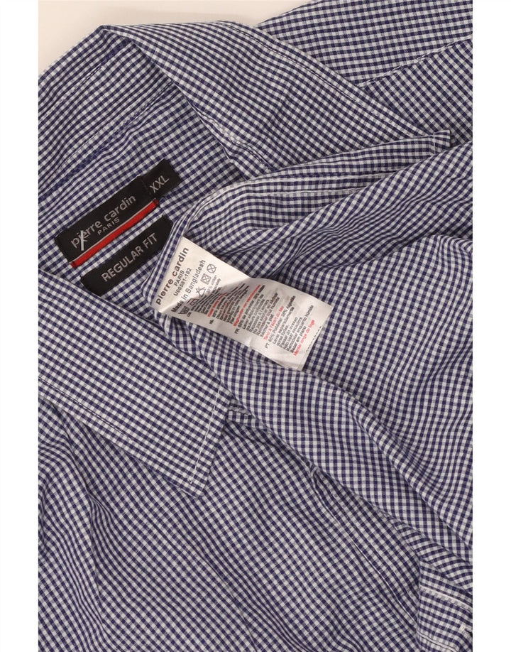 PIERRE CARDIN Muška košulja standardnog kroja 2XL plavi gingham poliester