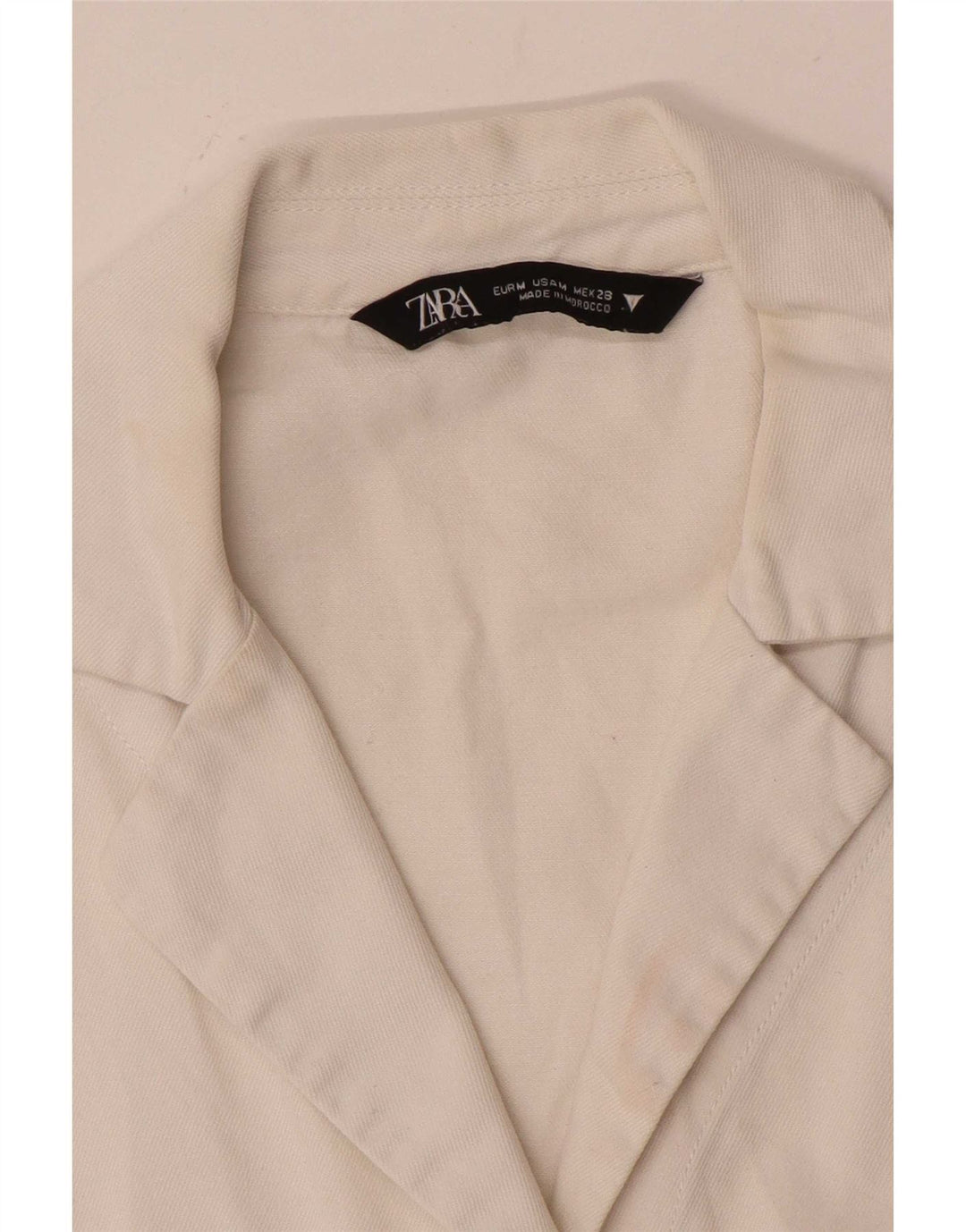 Zara ženska prevelika skraćena bluza kratkih rukava UK 14 Srednje bijela