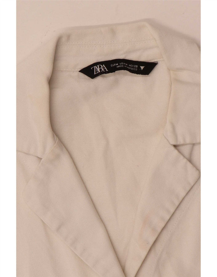Zara ženska prevelika skraćena bluza kratkih rukava UK 14 Srednje bijela