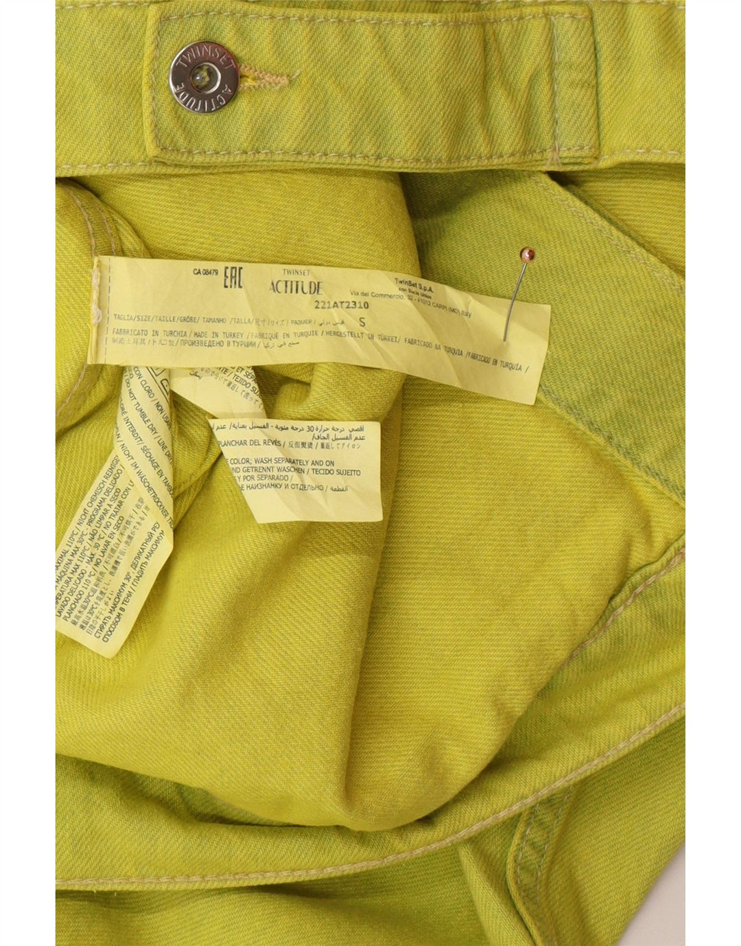 TWINSET Ženska prevelika traper jakna UK 10 Mala zelena pamučna moderna