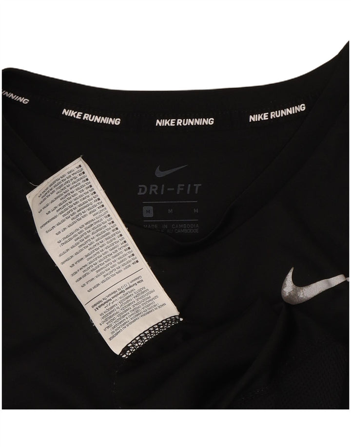 NIKE Womens Dri Fit Vest Top UK 14 Medium Black Polyester