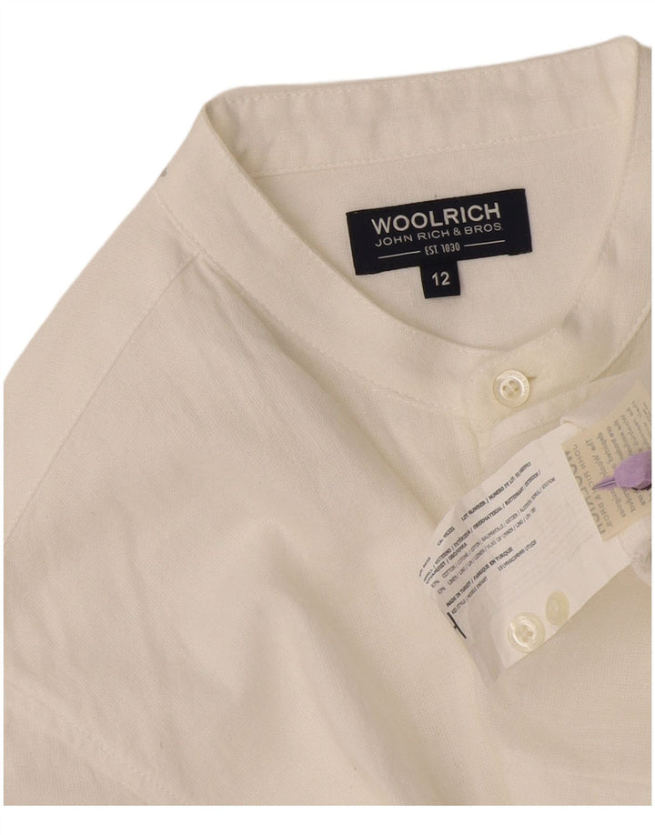 Woolrich ženska košulja UK 12 Srednje bijeli pamuk