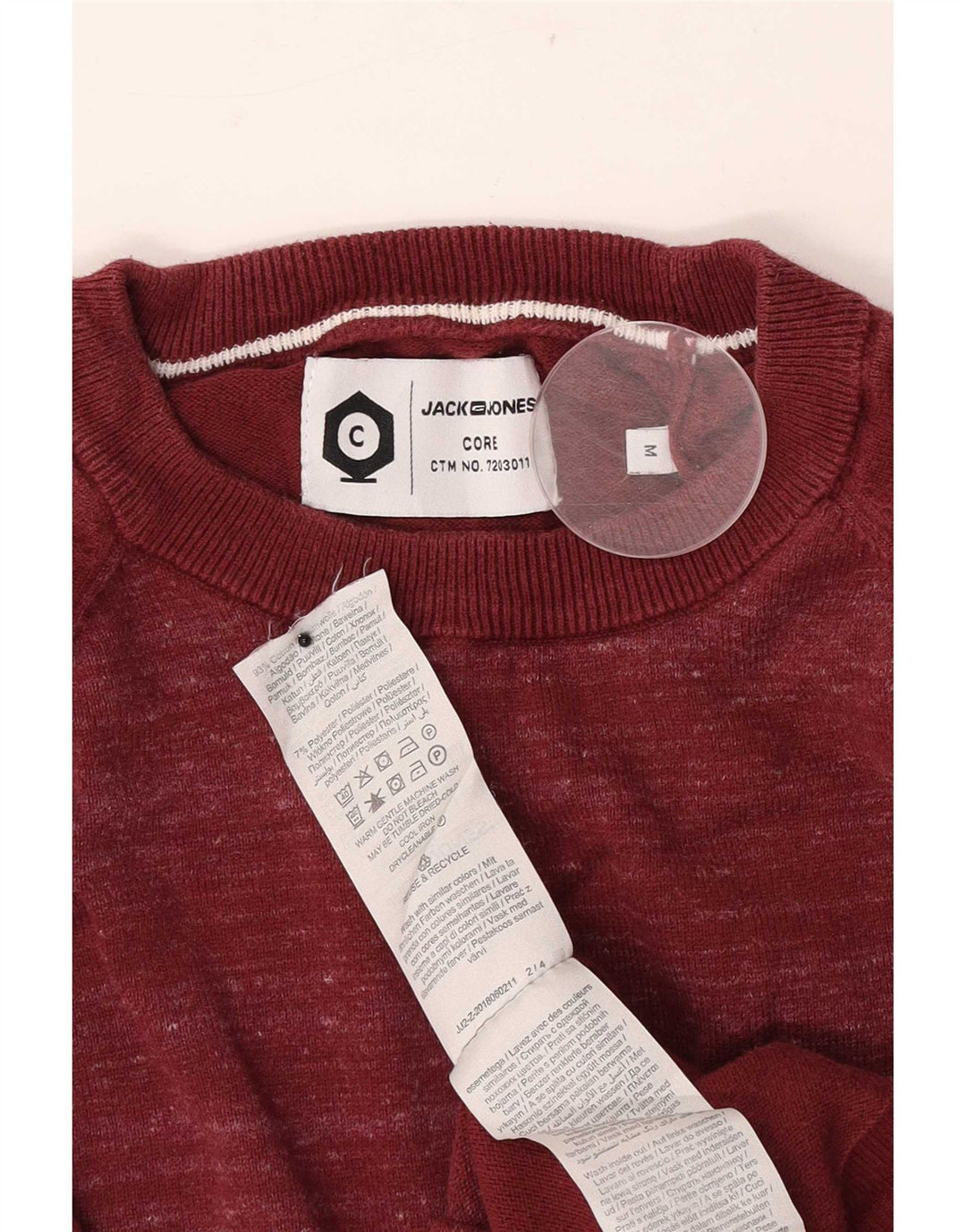 Jack & Jones muški džemper s okruglim izrezom, srednji crveni flekasti pamuk