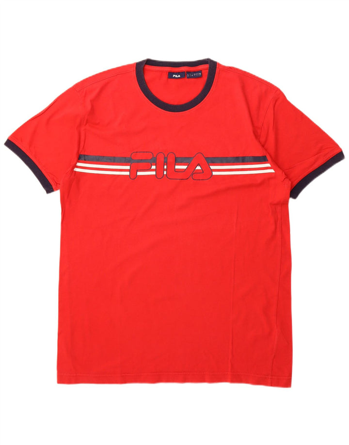 FILA Mens Graphic T-Shirt Top Large Red Cotton