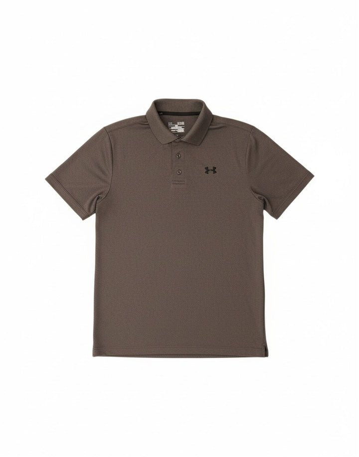 UNDER ARMOUR Mens Polo Shirt Small Grey Polyester