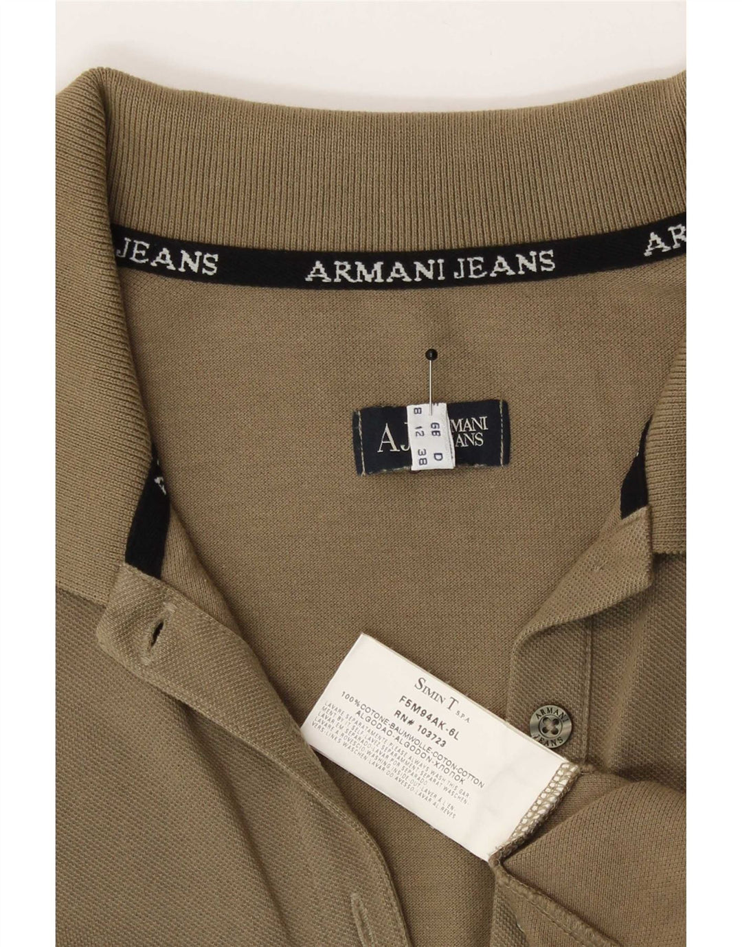 Armani ženska polo majica UK 12 Srednji kaki pamuk