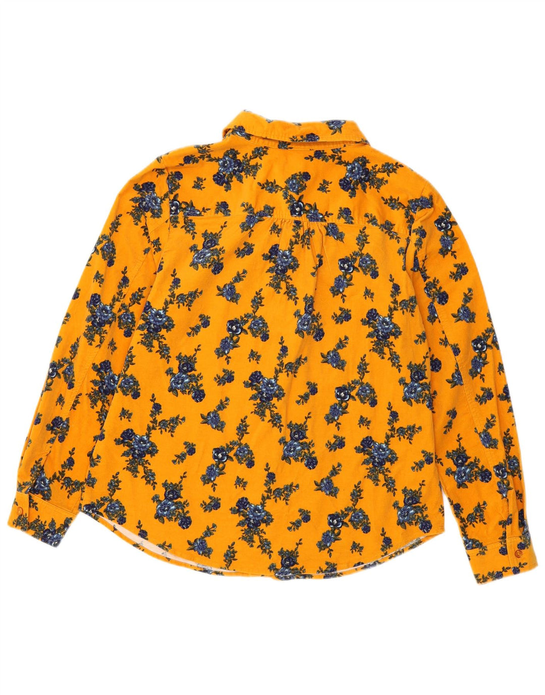 Denim & Co ženska košulja od samta UK 16 Veliki žuti cvjetni pamuk