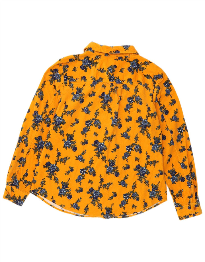 Denim & Co ženska košulja od samta UK 16 Veliki žuti cvjetni pamuk