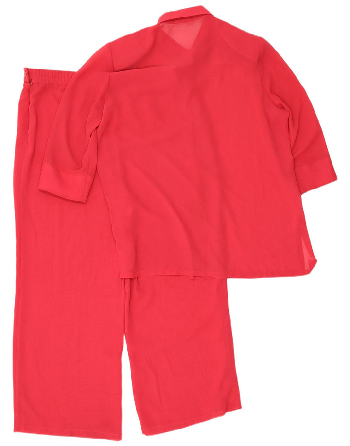 Frankenwalder Womens 3/4 Sleeve 2 Piece Set EU 44 XL W34 L27 Red Polyester