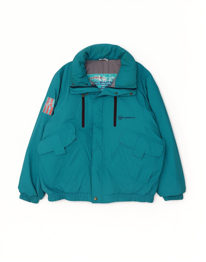 Sergio Tacchini muška podstavljena skijaška jakna UK 42 XL zeleni poliester
