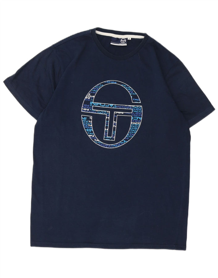 SERGIO TACCHINI Muška majica kratkih rukava s grafičkim motivima, mali tamnoplavi poliester