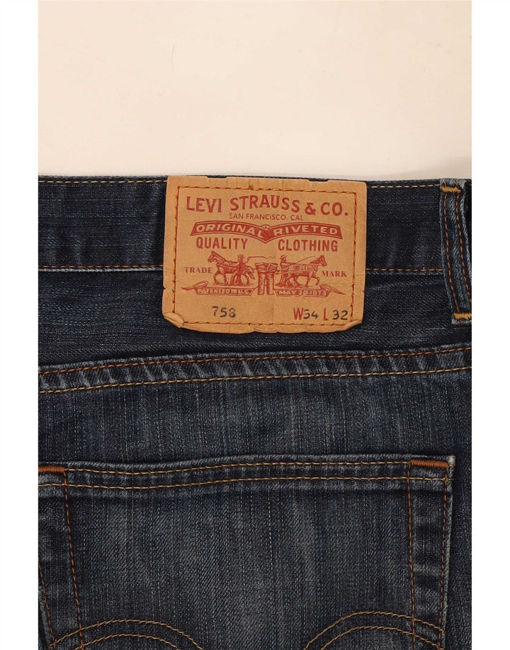 Levi's muške 758 Bootcut traperice W34 L30 plavi pamuk