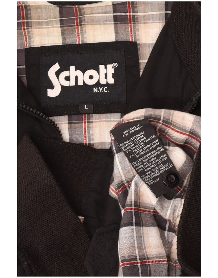 Schott muška bomber jakna UK 40 veliki crni poliester