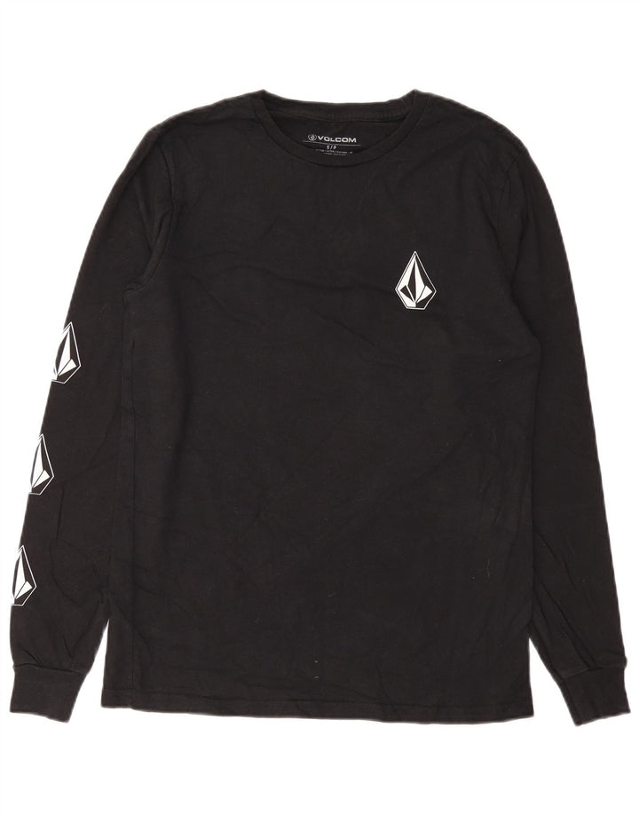 Volcom muška majica dugih rukava s grafikama, mala, crna pamučna